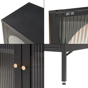 Sideboard Karlskrona 102x80x40 cm Svart, matt [en.casa]