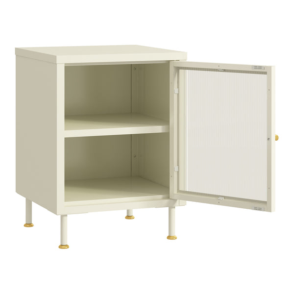 Sidobord Lindau 56x40x40 cm stål creme [en.casa] 