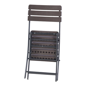 Klappstol Lillestrøm set om 2 trämönster 81x46x58 cm [en.casa]