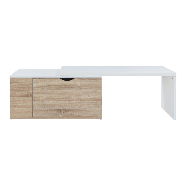 Sidobord Österåker 100x47,5x40 cm Träutseende/Vit [en.casa]