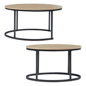 Satbord Nederländerna 2-pack Svart/Ek [en.casa]
