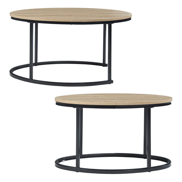 Satbord Nederländerna 2-pack Svart/Ek [en.casa]