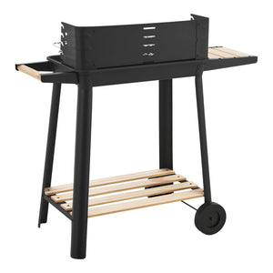 Ari grillvagn 78x86x30cm svart/trä [casa.pro]