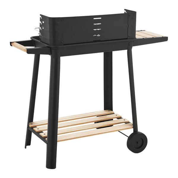 Ari grillvagn 78x86x30cm svart/trä [casa.pro]