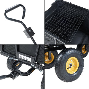 Bollerwagen Corropoli 112x51 cm max. 550kg Svart/Gul [pro.tec]