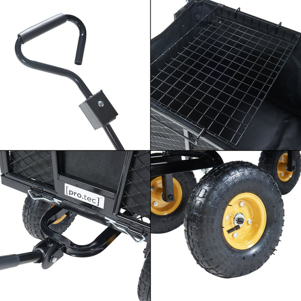 Bollerwagen Corropoli 112x51 cm max. 550kg Svart/Gul [pro.tec]