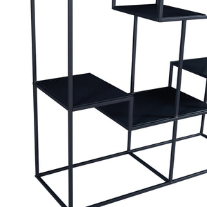 Fristående hylla Råde Metall 180x100x35 cm Svart [en.casa]