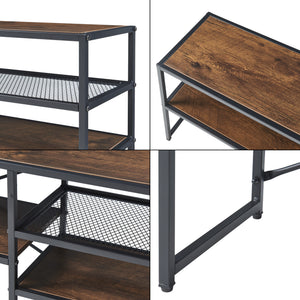TV-bord Västiarharg 120x30x46 cm Svart/Walnut-look [en.casa]