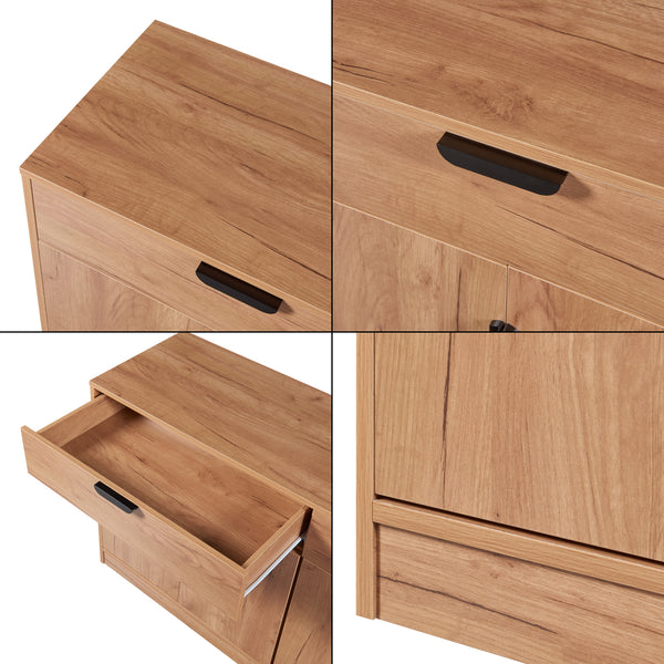 Sideboard Varkaus 75x140x40cm MDF ekutseende [en.casa]