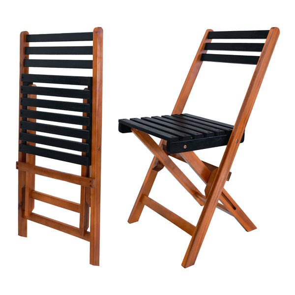 Matgrupp Altamura av bord och 4 stolar akacia [en.casa]