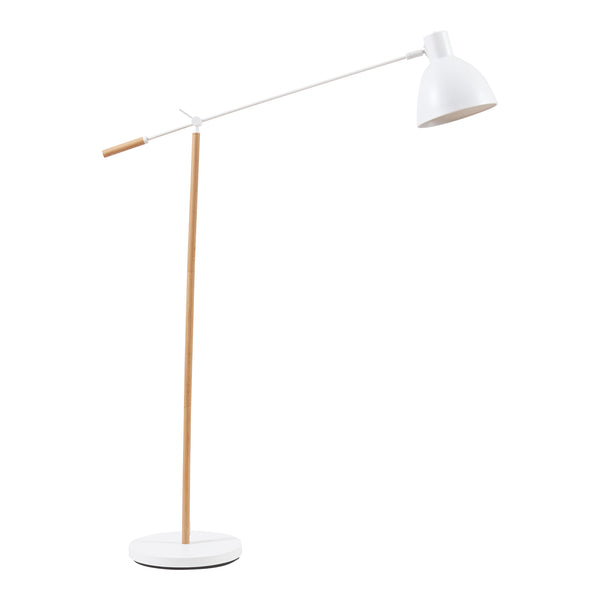 Golvlampa Banchory Metall 163 cm Träutseende/Vit [lux.pro]
