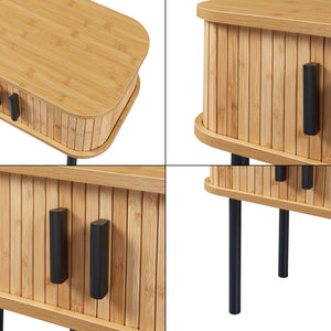 Sidobord Tvedestrand 48x30x45 cm Träfärgat/Svart [en.casa]