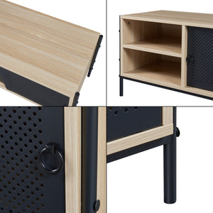 TV-bänk Tysnes 120x40x45 cm Eklook/Svart [en.casa]