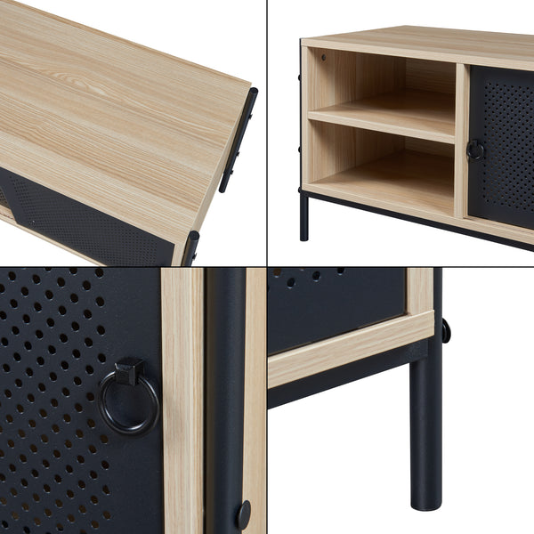 TV-bänk Tysnes 120x40x45 cm Eklook/Svart [en.casa]