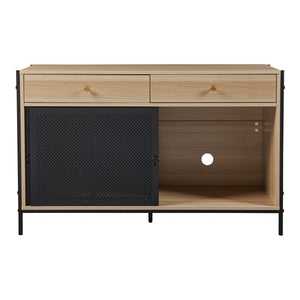 TV-bänk Tysnes 120x40x75 cm Ek/Svart [en.casa]
