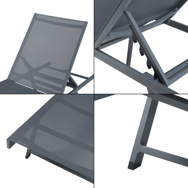Solstol Baragiano 197x64x30 cm Mörkgrå [casa.pro]