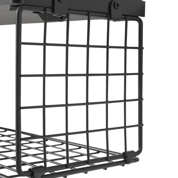 Badrumshylla Vik set om 2 metall svart [en.casa] 