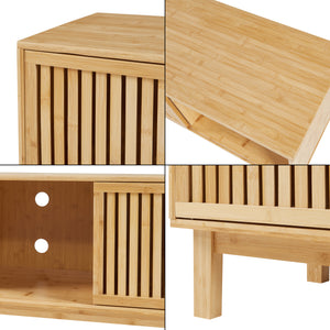 Tv-bänk Ypäjä 150x42x50 cm bambu [en.casa]