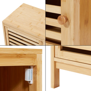 Sidobord med 3 dörrar Ypäjä 82x33x27 cm bambu [en.casa]