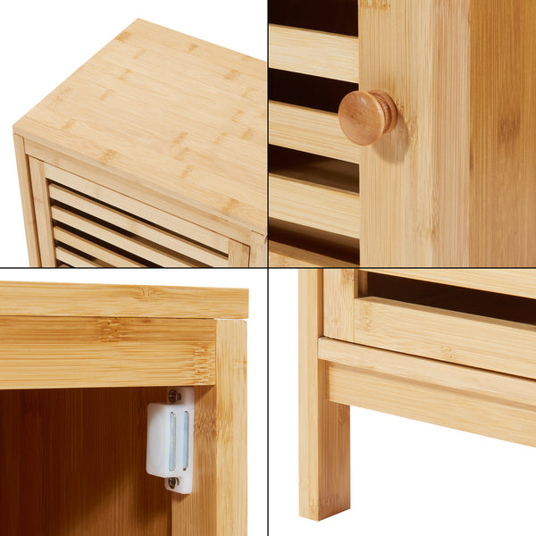 Sidobord med 3 dörrar Ypäjä 82x33x27 cm bambu [en.casa]