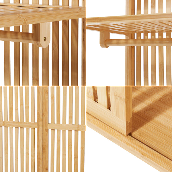 Klädställning Ypäjä 187x80x47 cm bambu [en.casa]