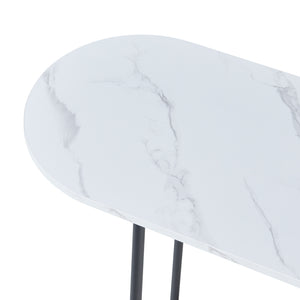 Konsolbord Nordfron 120x40x75 cm Marmor, vit [en.casa]