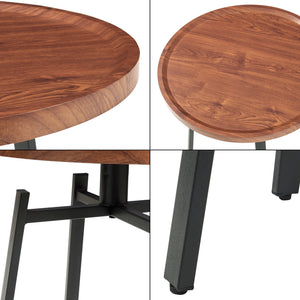 Sidobord Mippeena 54xØ50 cm Svart/Valnöt [en.casa]