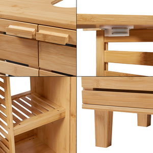 Tvättställsskåp Epind 60x66x30 cm Bambus Natur [en.casa]