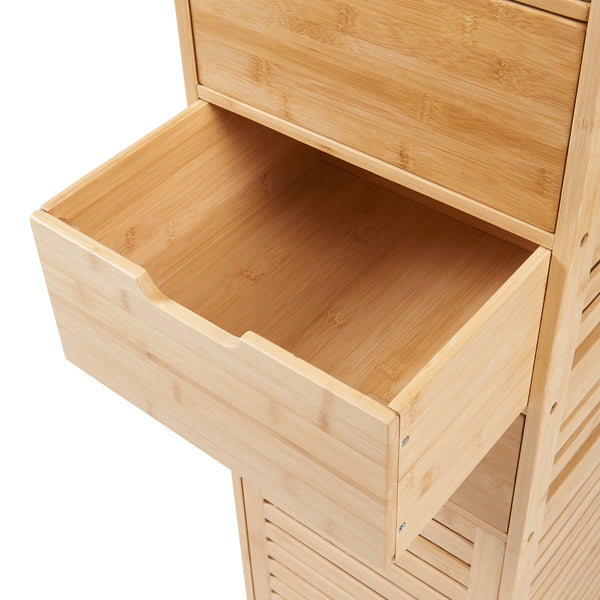 Högskåp Boksereys 180x35x35 cm Bambus [en.casa]