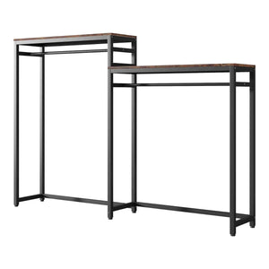 Garderobsställ Skestbyena av två element 140x240x40 cm Svart/Valnötlook [en.casa]