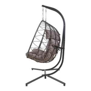 Dubbel hängstol Skense med ram 198x156x98 cm Grå [en.casa]