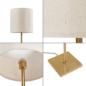 Golvlampa Fildholm 157 cm Mässingsfärgad/linneutseende [lux.pro]