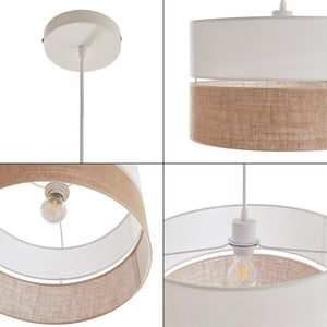 Taklampa Barton Vit/linneutseende [lux.pro]