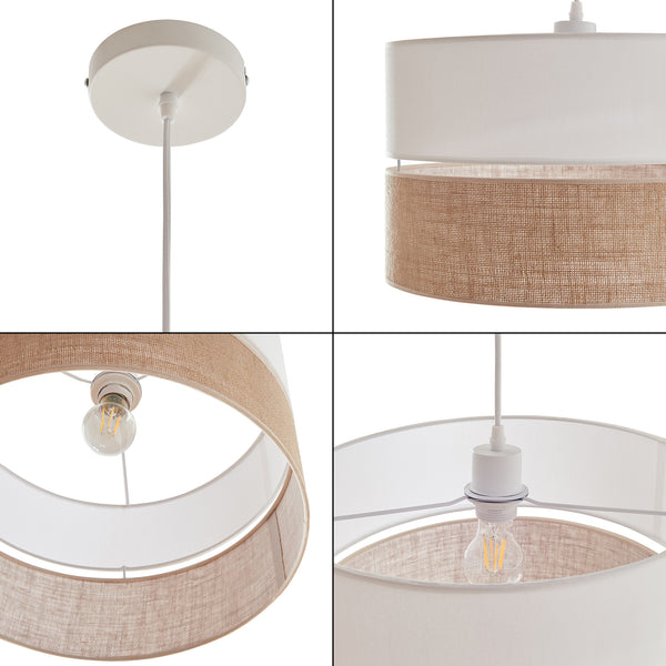 Taklampa Barton Vit/linneutseende [lux.pro]