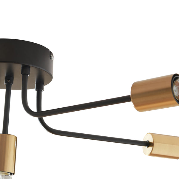 Taklampa Benfleet 5 x E27 Svart/Mässingsfärgad [lux.pro]