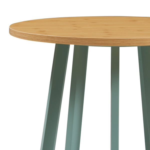 Sidobord Lensuu 48xØ48 cm Pastellgrön/Ek [en.casa]