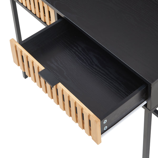 Konsolbord Luniehti 100x40x75 cm Svart/Natur [en.casa]