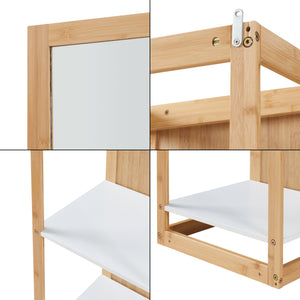 Spegelhylla As 170x40x35 cm Bambus [en.casa]