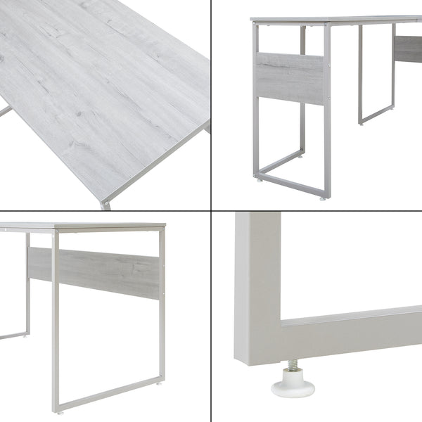 Skrivbord Karlstang L-format 166x120x75 cm Ljusgrå [en.casa]