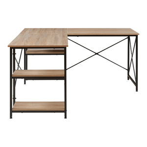 Skrivbord Klirurud med 2 hyllor L-format 150x150x75 cm eklook [en.casa]