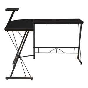 Skrivbord Yremso L-format 122x122x98 cm Svart [en.casa]
