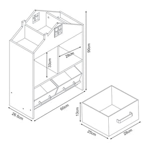 Barnhylla Vipsali 90x60x27 cm Mintgrön/Vit [en.casa]