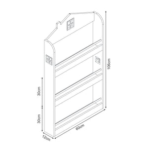 Barnhylla Vipsali 106x60x12 cm Mintgrön/Vit [en.casa]