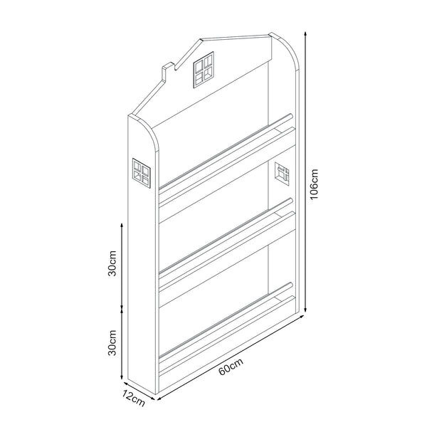 Barnhylla Vipsali 106x60x12 cm Mintgrön/Vit [en.casa]