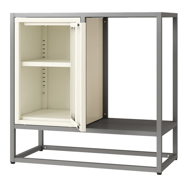 Sideboard Burlöv stål 70x72x35 cm grå/vit [en.casa]