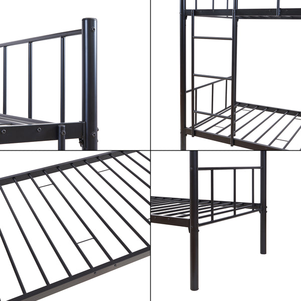 Metall-våningssäng Berimma 90x200 cm Svart [en.casa]