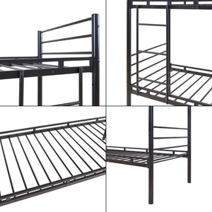 Metall-våningssäng Bevapis 90x200 cm Svart [en.casa]
