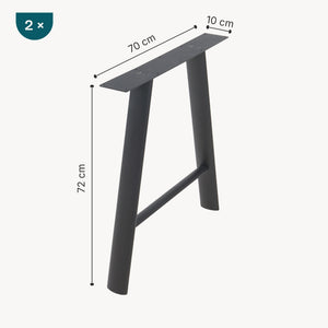 Bordställ 2-pack Hullem stål 72x70x10 cm svart [en.casa]