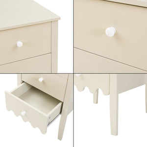 Byrå Luspoo med 4 lådor 82x40x40 cm Krämvit [en.casa]