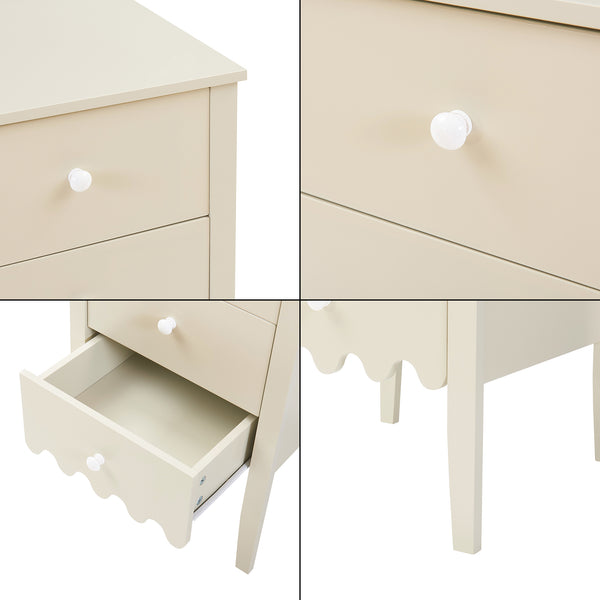 Byrå Luspoo med 4 lådor 82x40x40 cm Krämvit [en.casa]